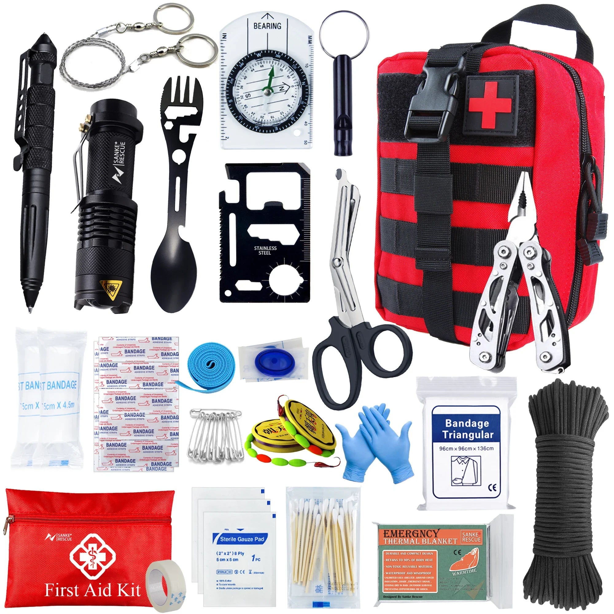 Tactical First Aid Kit – Survival Medical Bag & EDC Pouch for Car and Camping